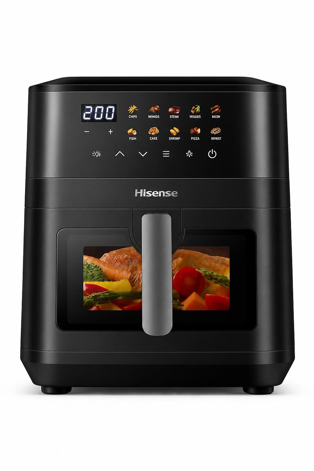e880413d-ad95-4f66-9950-45392b6599f7.jpg قلاية هوائية رقمية Hisense H08AFBK1S4 بسعة 8L ونافذة عرض - الصورة 1